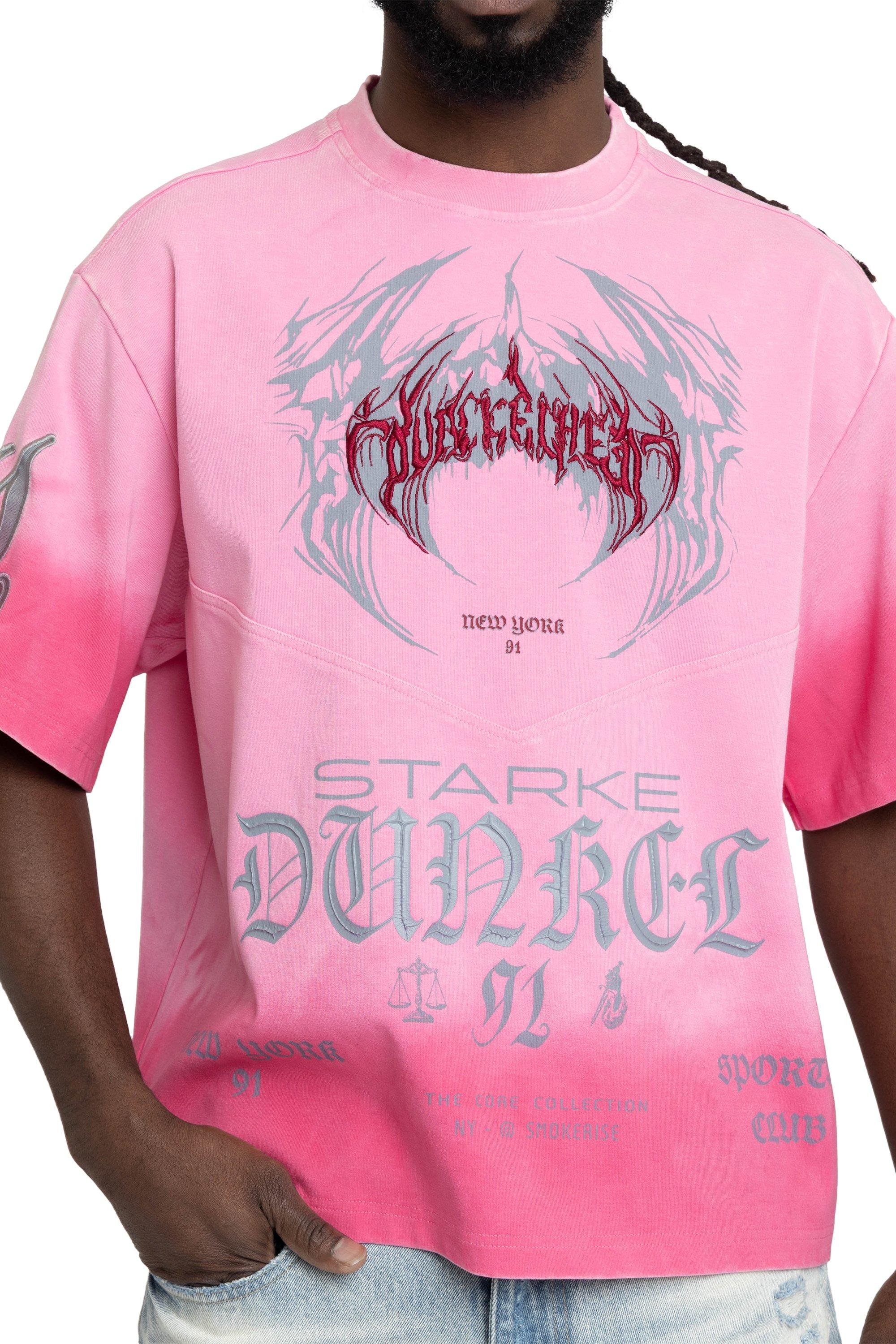 Smoke Rise Men's Tokyo Spray Wash Tee - Pink - PINK